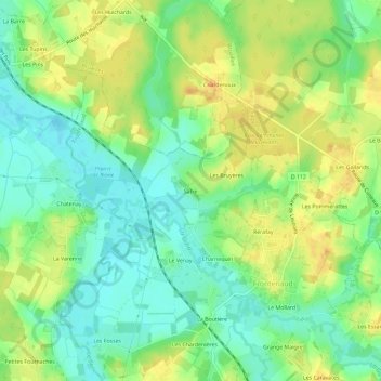 Mappa topografica Safre, altitudine, rilievo