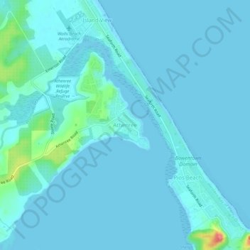 Mappa topografica Athenree, altitudine, rilievo