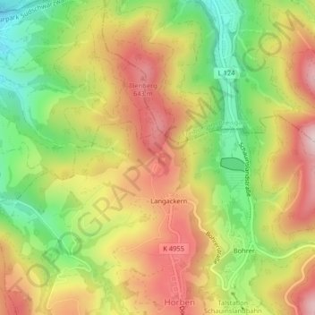 Mappa topografica Luisenhöhe, altitudine, rilievo