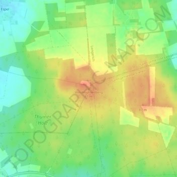 Mappa topografica Windmühlenberg, altitudine, rilievo