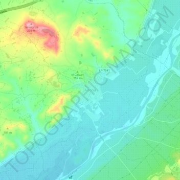 Mappa topografica Aitona, altitudine, rilievo