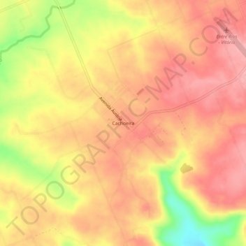 Mappa topografica Cachoeira, altitudine, rilievo