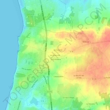 Mappa topografica Les Juliennais, altitudine, rilievo