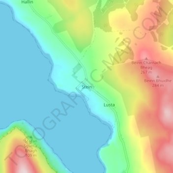 Mappa topografica Stein, altitudine, rilievo