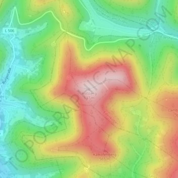 Mappa topografica Roßberg, altitudine, rilievo