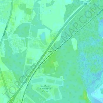 Mappa topografica O'Leary, altitudine, rilievo