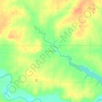 Mappa topografica Marmaton, altitudine, rilievo
