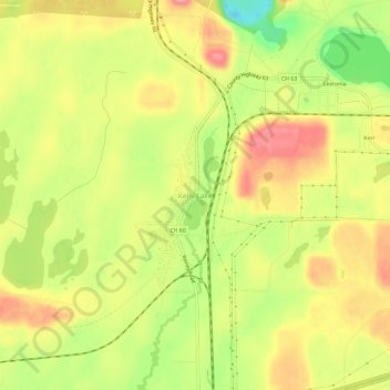 Mappa topografica Kelly Lake, altitudine, rilievo