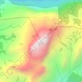 Mappa topografica Anamudi, altitudine, rilievo