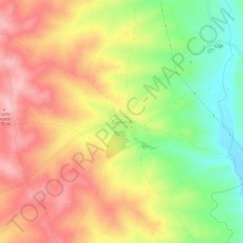 Mappa topografica Bademli, altitudine, rilievo