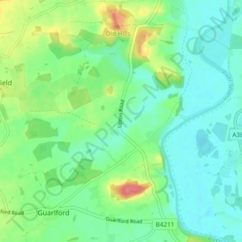 Mappa topografica Whiteacres, altitudine, rilievo