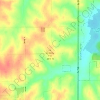 Mappa topografica Albany Hill, altitudine, rilievo