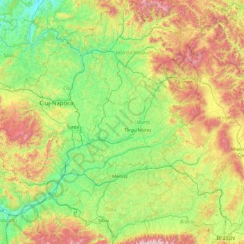 Mappa topografica Ardeal, altitudine, rilievo
