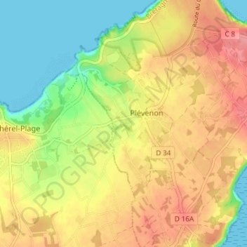 Mappa topografica Le Bourg Neuf, altitudine, rilievo