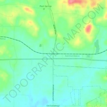 Mappa topografica Eastaboga, altitudine, rilievo