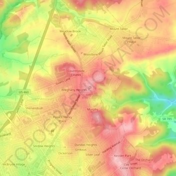 Mappa topografica Maple Ridge, altitudine, rilievo