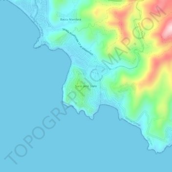 Mappa topografica Torre delle Stelle, altitudine, rilievo