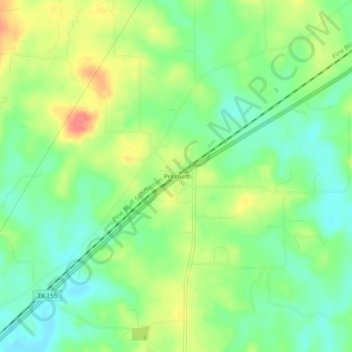 Mappa topografica Pritchett, altitudine, rilievo