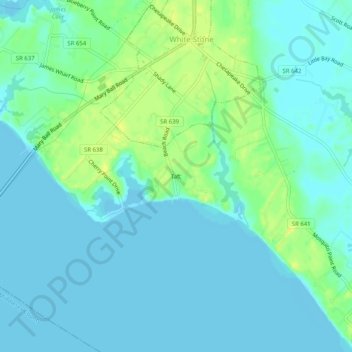 Mappa topografica Taft, altitudine, rilievo
