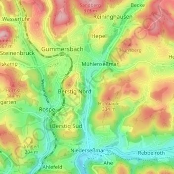 Mappa topografica Nöckelseßmar, altitudine, rilievo