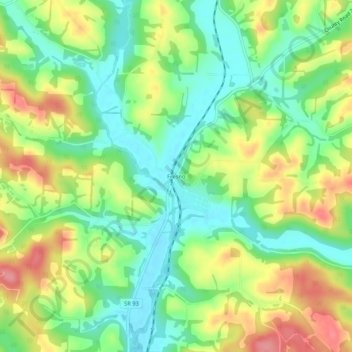 Mappa topografica Fresno, altitudine, rilievo