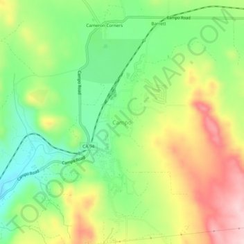 Mappa topografica Campo, altitudine, rilievo