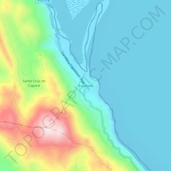 Mappa topografica Escallani, altitudine, rilievo