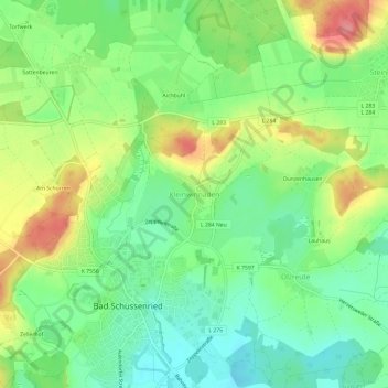 Mappa topografica Kleinwinnaden, altitudine, rilievo