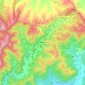 Mappa topografica Melosilla, altitudine, rilievo