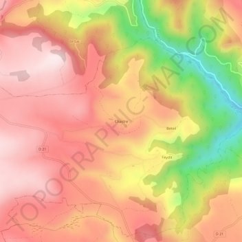 Mappa topografica Chastre, altitudine, rilievo