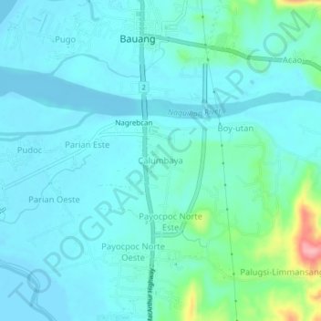 Mappa topografica Calumbaya, altitudine, rilievo