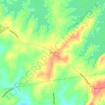 Mappa topografica Red Hill, altitudine, rilievo