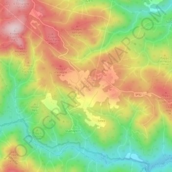 Mappa topografica Iesa, altitudine, rilievo
