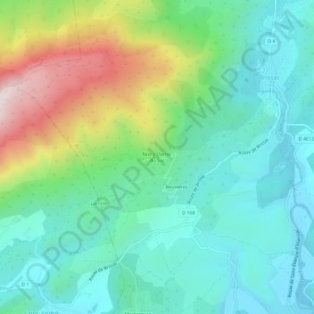 Mappa topografica Notre-Dame-du-Suc, altitudine, rilievo