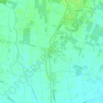Mappa topografica Bagnolo, altitudine, rilievo