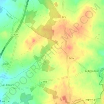 Mappa topografica Fosse Billier, altitudine, rilievo