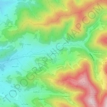 Mappa topografica L'Anclos, altitudine, rilievo