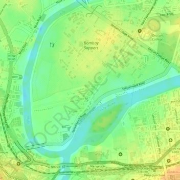 Mappa topografica Sangamwadi, altitudine, rilievo
