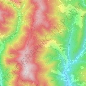 Mappa topografica Medicina, altitudine, rilievo