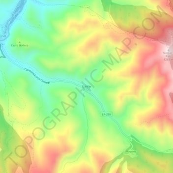 Mappa topografica El Villar, altitudine, rilievo