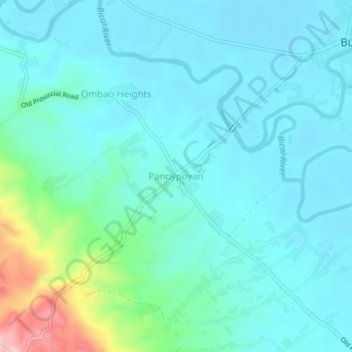 Mappa topografica Panoypoyan, altitudine, rilievo
