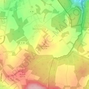 Mappa topografica Ketzerstein, altitudine, rilievo