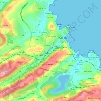 Mappa topografica La Estación, altitudine, rilievo