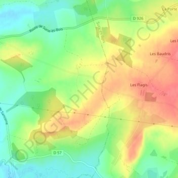 Mappa topografica Le Champ du Noyer, altitudine, rilievo