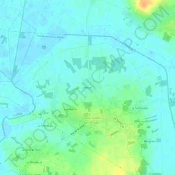 Mappa topografica Hessin, altitudine, rilievo