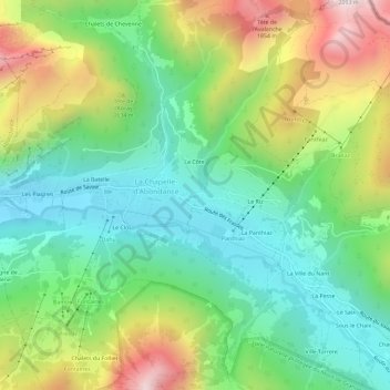 Mappa topografica Chez les Thoules, altitudine, rilievo