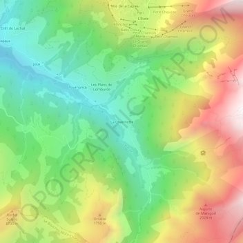 Mappa topografica La Charmette, altitudine, rilievo