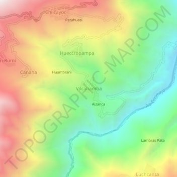 Mappa topografica Vilcabamba, altitudine, rilievo