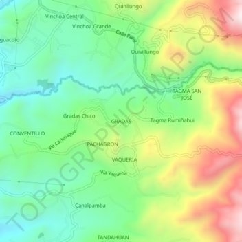 Mappa topografica GRADAS, altitudine, rilievo