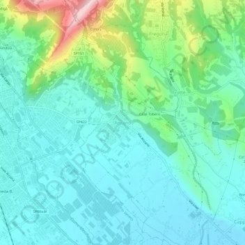 Mappa topografica Anzano, altitudine, rilievo